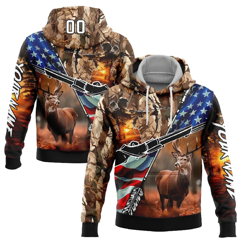 Unisex Casual Fashion Trends One Size Camo White-Black 3D American Flag And Hunting Tools Deer Hunting Sports Pullover Sweatshirt Hoodie Unisex Casual Fashion Trends One Size Camo White-Black 3D American Flag And Hunting Tools Deer Hunting Sports Pullover Sweatshirt Hoodie