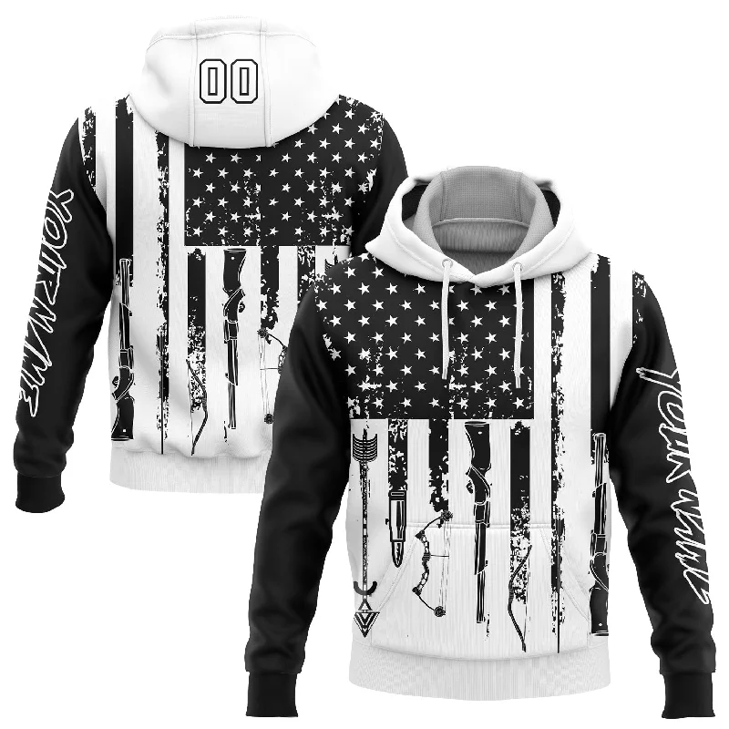 Comfortable Unisex Streetwear One Size Black White 3D American Flag And Hunting Tools Sports Pullover Sweatshirt Hoodie Comfortable Unisex Streetwear One Size Black White 3D American Flag And Hunting Tools Sports Pullover Sweatshirt Hoodie