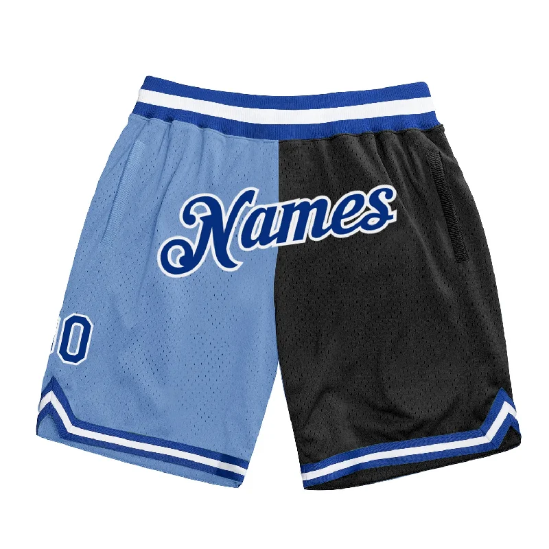 High-Quality Unisex Basics For All Occasions One Size Light Blue Royal-Black Authentic Throwback Split Fashion Basketball Shorts High-Quality Unisex Basics For All Occasions One Size Light Blue Royal-Black Authentic Throwback Split Fashion Basketball Shorts