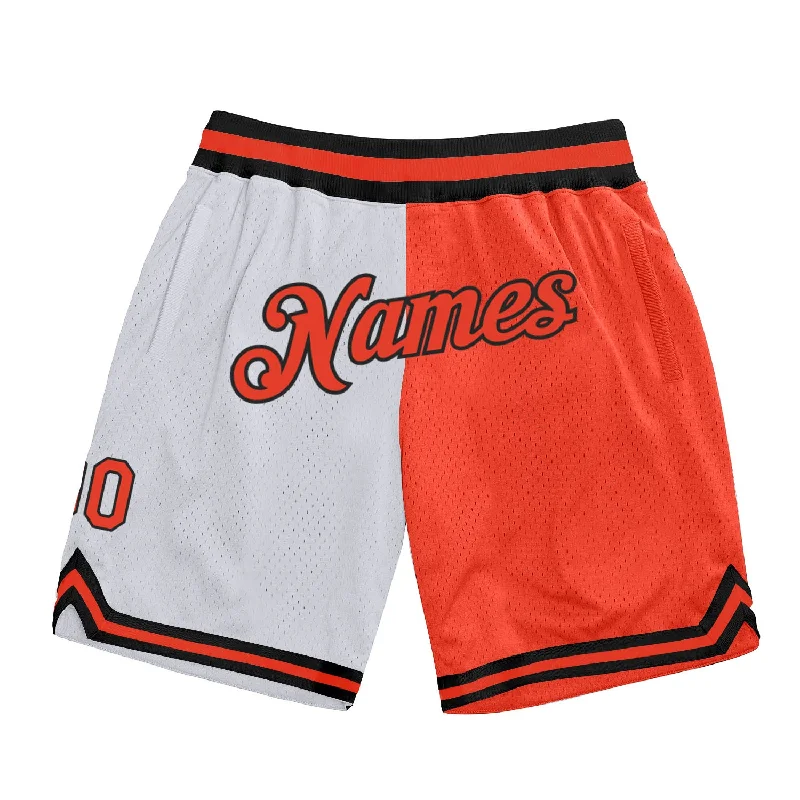 Casual Yet Sophisticated Unisex Fashion One Size White Orange-Black Authentic Throwback Split Fashion Basketball Shorts Casual Yet Sophisticated Unisex Fashion One Size White Orange-Black Authentic Throwback Split Fashion Basketball Shorts