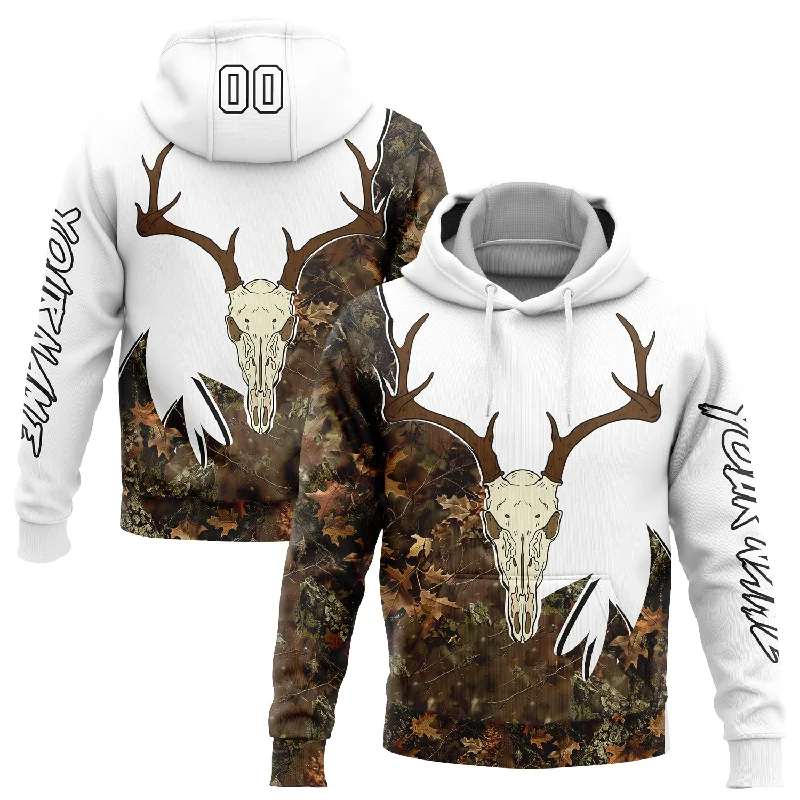 Everyday Wear For Men And Women One Size White Black-Camo 3D Deer Skull Hunting Sports Pullover Sweatshirt Hoodie Everyday Wear For Men And Women One Size White Black-Camo 3D Deer Skull Hunting Sports Pullover Sweatshirt Hoodie