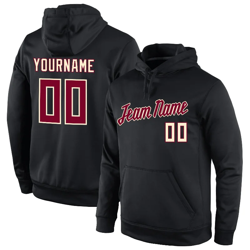 Lightweight And Breathable Unisex Wear One Size Black Crimson-Cream Sports Pullover Sweatshirt Hoodie Lightweight And Breathable Unisex Wear One Size Black Crimson-Cream Sports Pullover Sweatshirt Hoodie
