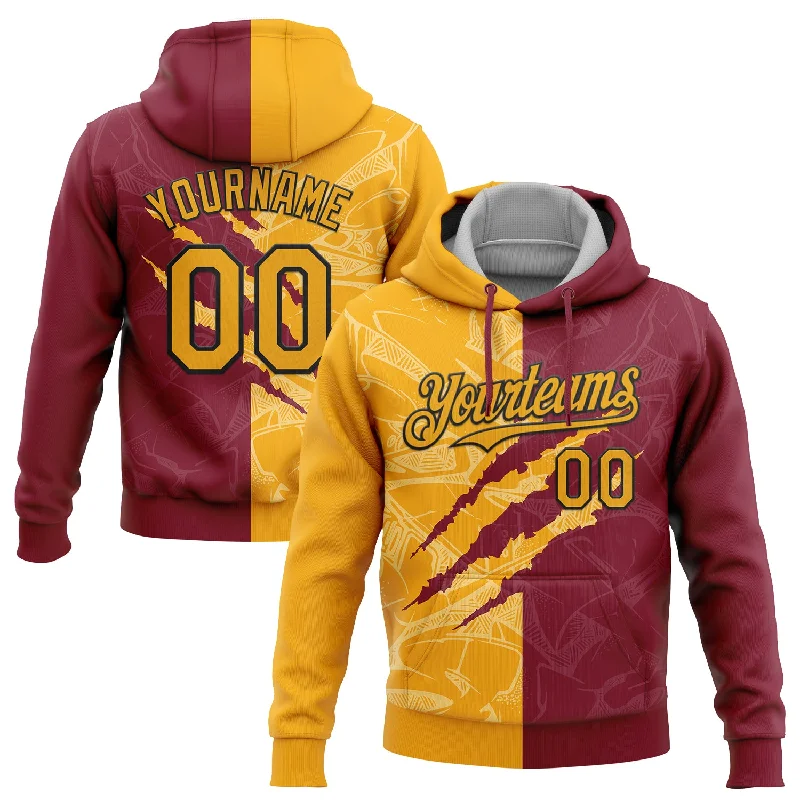 Urban Unisex Fashion Outfits One Size Graffiti Pattern Gold Crimson-Black 3D Scratch Sports Pullover Sweatshirt Hoodie Urban Unisex Fashion Outfits One Size Graffiti Pattern Gold Crimson-Black 3D Scratch Sports Pullover Sweatshirt Hoodie