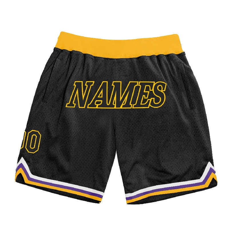 Relaxed-Fit Unisex Clothing Options One Size Black Black-Gold Authentic Throwback Basketball Shorts Relaxed-Fit Unisex Clothing Options One Size Black Black-Gold Authentic Throwback Basketball Shorts