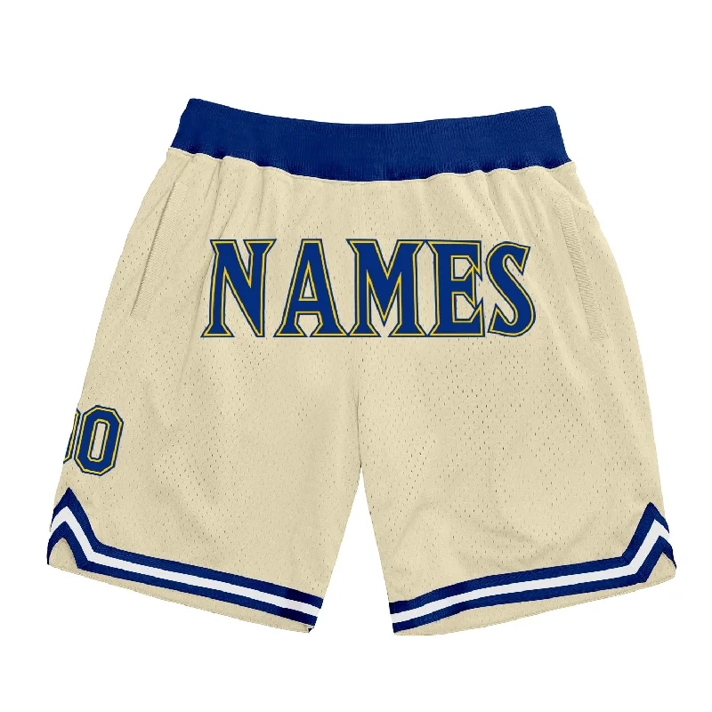 Contemporary Gender-Free Clothing Styles One Size Cream Royal-Gold Authentic Throwback Basketball Shorts Contemporary Gender-Free Clothing Styles One Size Cream Royal-Gold Authentic Throwback Basketball Shorts