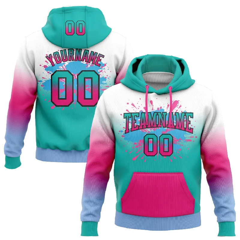 Unisex Casual Fashion Trends One Size White Aqua Hot Pink Light Blue-Black Fade Fashion Splash Sports Pullover Sweatshirt Hoodie Unisex Casual Fashion Trends One Size White Aqua Hot Pink Light Blue-Black Fade Fashion Splash Sports Pullover Sweatshirt Hoodie