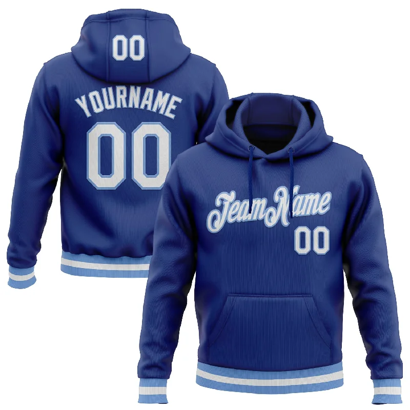 Gender-Neutral Fashion For Everyday Style One Size Royal White-Light Blue Sports Pullover Sweatshirt Hoodie