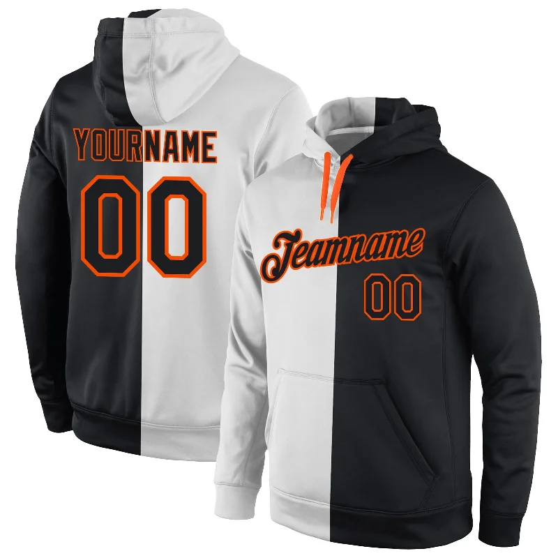 Oversized Unisex Apparel For Effortless Style One Size White Black-Orange Split Fashion Sports Pullover Sweatshirt Hoodie Oversized Unisex Apparel For Effortless Style One Size White Black-Orange Split Fashion Sports Pullover Sweatshirt Hoodie