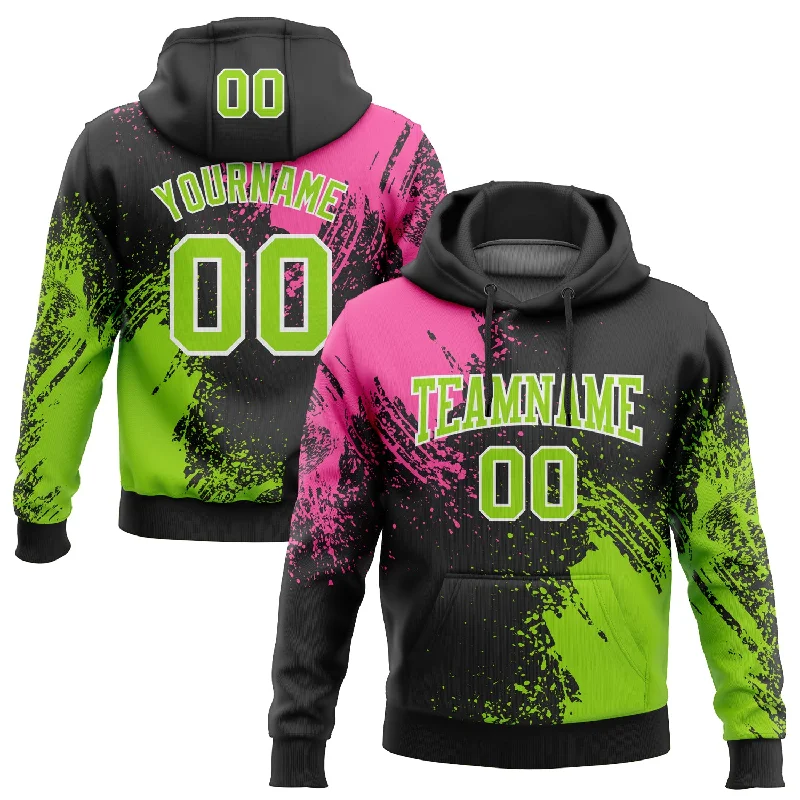 Soft And Breathable Unisex Loungewear One Size Black Neon Green-Pink 3D Pattern Design Abstract Brush Stroke Sports Pullover Sweatshirt Hoodie Soft And Breathable Unisex Loungewear One Size Black Neon Green-Pink 3D Pattern Design Abstract Brush Stroke Sports Pullover Sweatshirt Hoodie