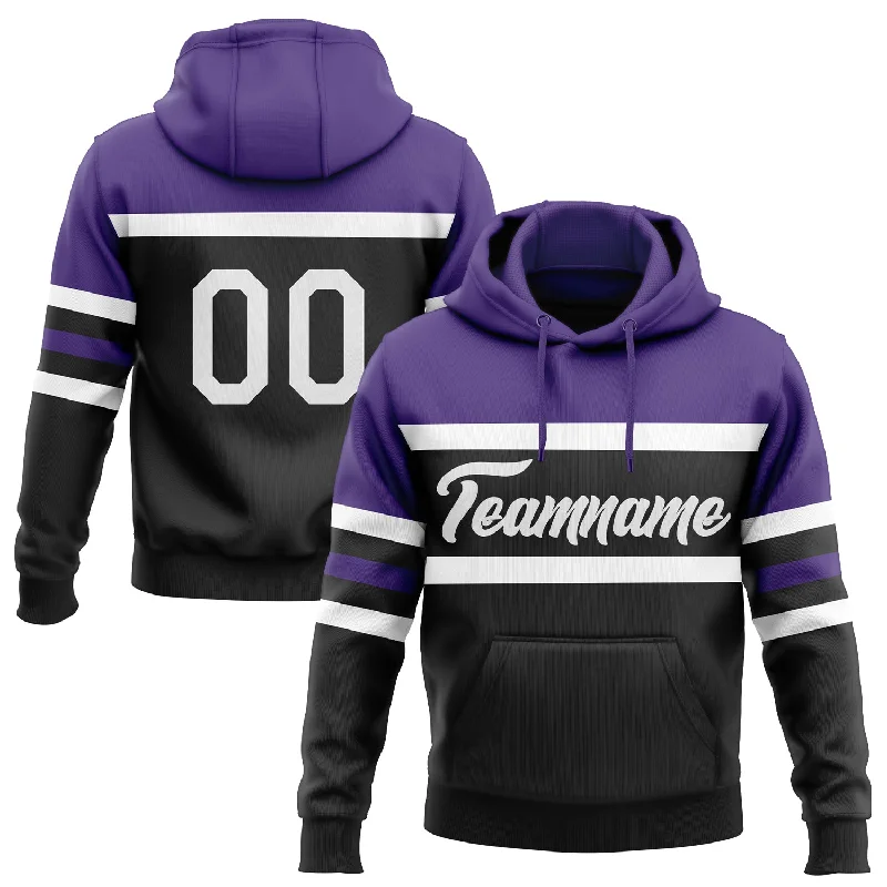 Functional And Stylish Unisex Outerwear One Size Black White-Purple Line Sports Pullover Sweatshirt Hoodie Functional And Stylish Unisex Outerwear One Size Black White-Purple Line Sports Pullover Sweatshirt Hoodie