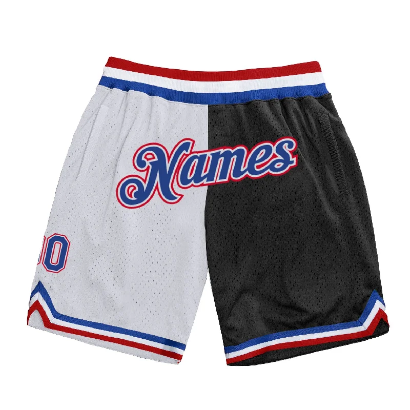 Comfortable Gender-Free Fashion Choices One Size White Royal-Red Authentic Throwback Split Fashion Basketball Shorts