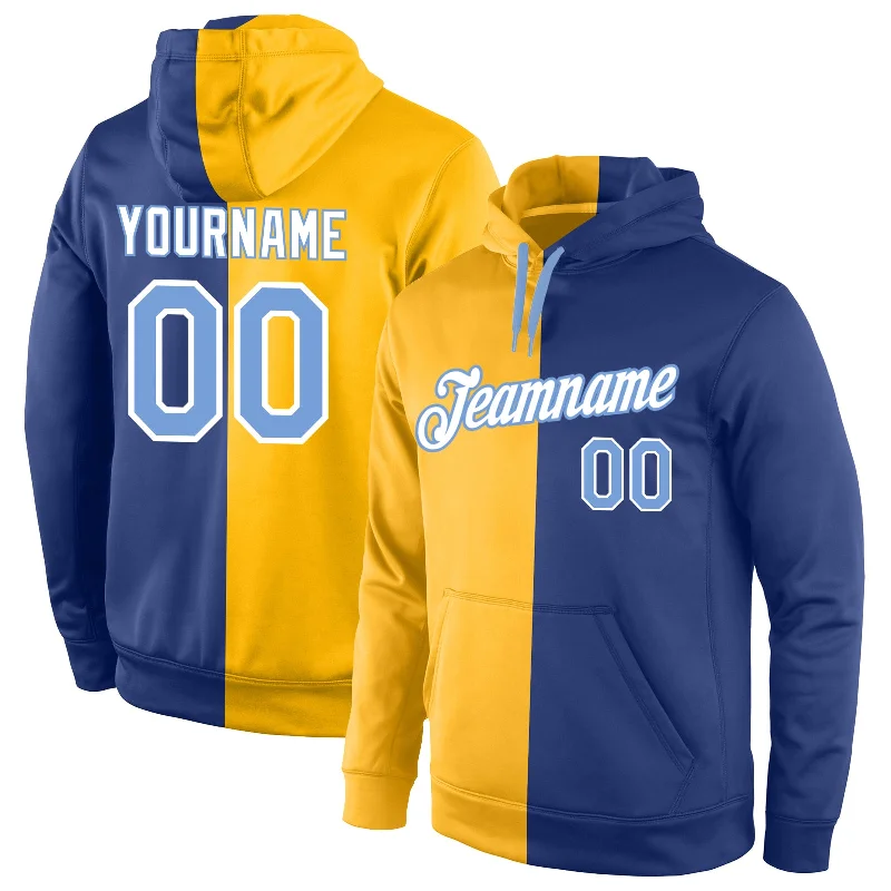 Casual And Trendy Unisex Fashion Staples One Size Gold Light Blue-Royal Split Fashion Sports Pullover Sweatshirt Hoodie Casual And Trendy Unisex Fashion Staples One Size Gold Light Blue-Royal Split Fashion Sports Pullover Sweatshirt Hoodie