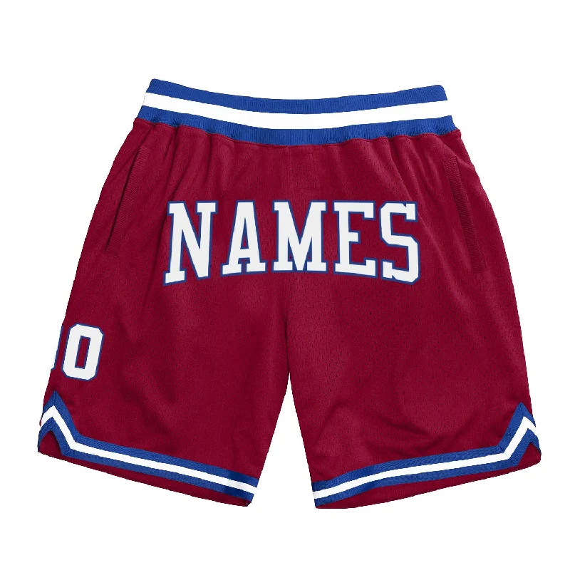 Urban Unisex Fashion Outfits One Size Maroon White-Royal Authentic Throwback Basketball Shorts Urban Unisex Fashion Outfits One Size Maroon White-Royal Authentic Throwback Basketball Shorts