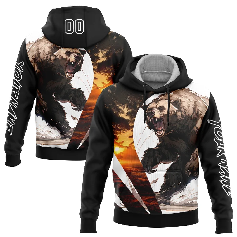 All-Season Unisex Clothing Collection One Size Black White 3D Bear Hunting Sports Pullover Sweatshirt Hoodie All-Season Unisex Clothing Collection One Size Black White 3D Bear Hunting Sports Pullover Sweatshirt Hoodie