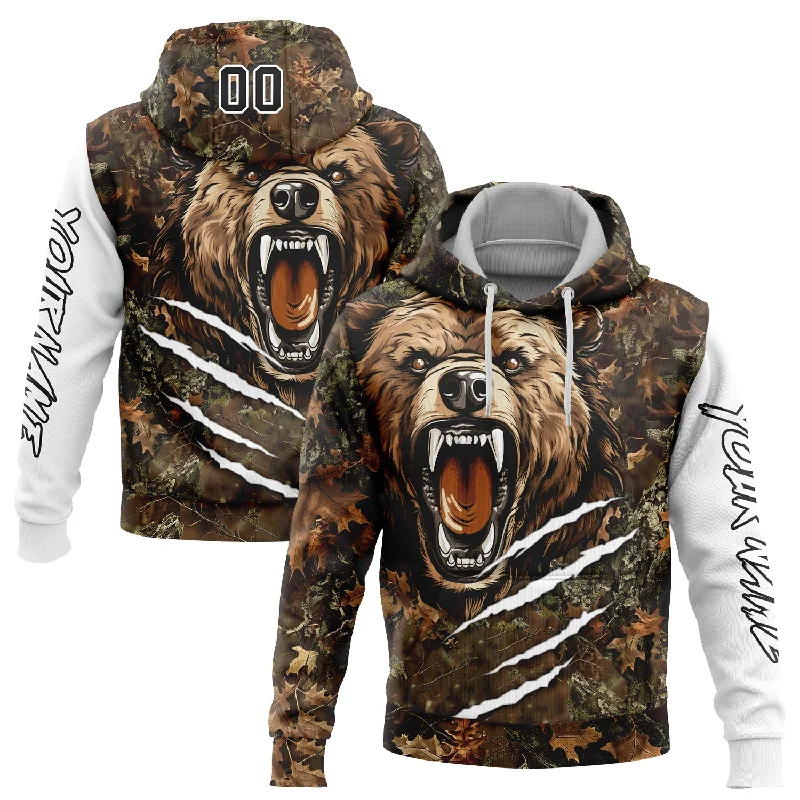 Classic Unisex Fashion Looks One Size Camo Black-White 3D Bear Hunting Sports Pullover Sweatshirt Hoodie Classic Unisex Fashion Looks One Size Camo Black-White 3D Bear Hunting Sports Pullover Sweatshirt Hoodie