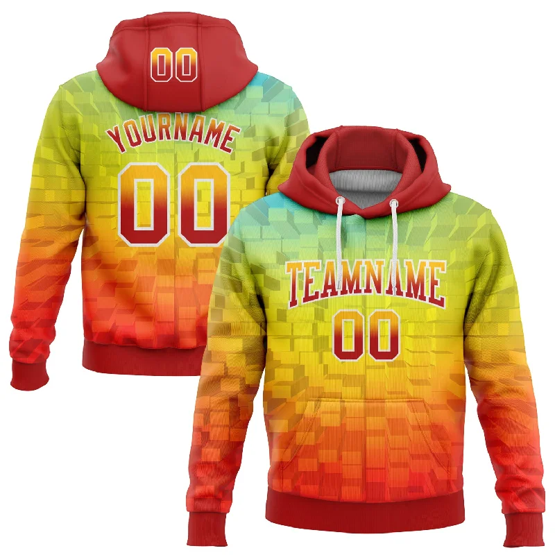 Functional And Stylish Unisex Wear One Size Gold Red-White Fade 3D Pattern Design Geometric Square Shapes Sports Pullover Sweatshirt Hoodie Functional And Stylish Unisex Wear One Size Gold Red-White Fade 3D Pattern Design Geometric Square Shapes Sports Pullover Sweatshirt Hoodie