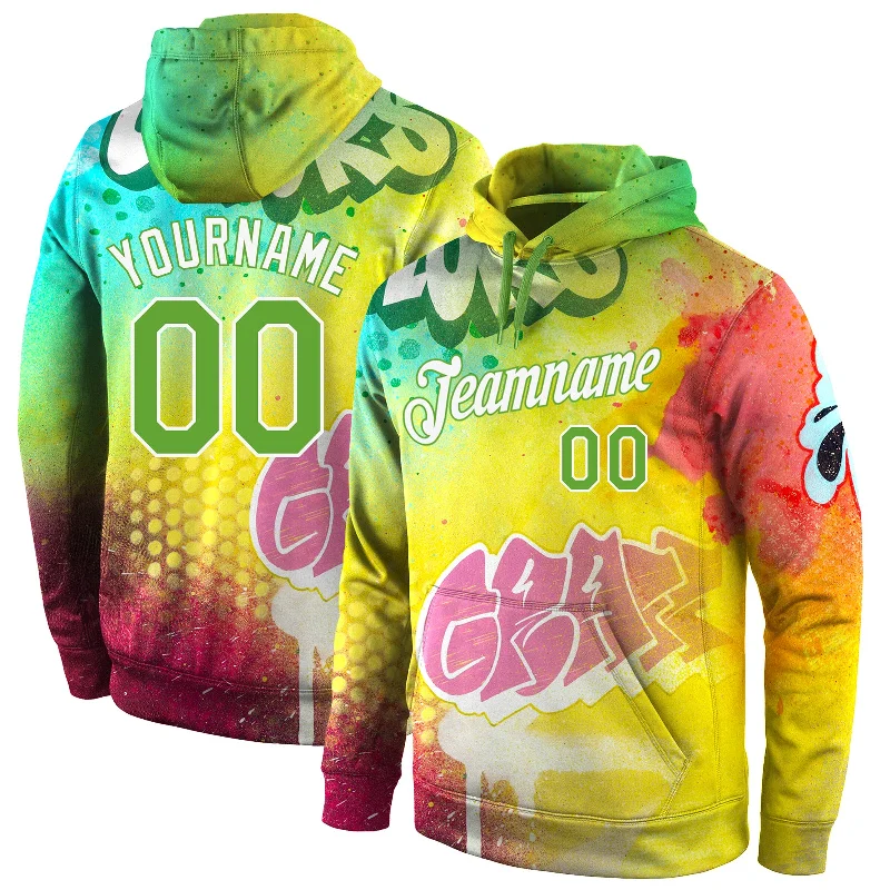 Chic And Contemporary Unisex Clothing Choices One Size Graffiti Pattern Neon Green-White 3D Sports Pullover Sweatshirt Hoodie Chic And Contemporary Unisex Clothing Choices One Size Graffiti Pattern Neon Green-White 3D Sports Pullover Sweatshirt Hoodie