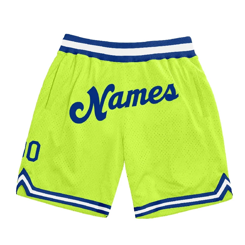 High-Quality Unisex Fashion Basics One Size Neon Green Royal-White Authentic Throwback Basketball Shorts High-Quality Unisex Fashion Basics One Size Neon Green Royal-White Authentic Throwback Basketball Shorts
