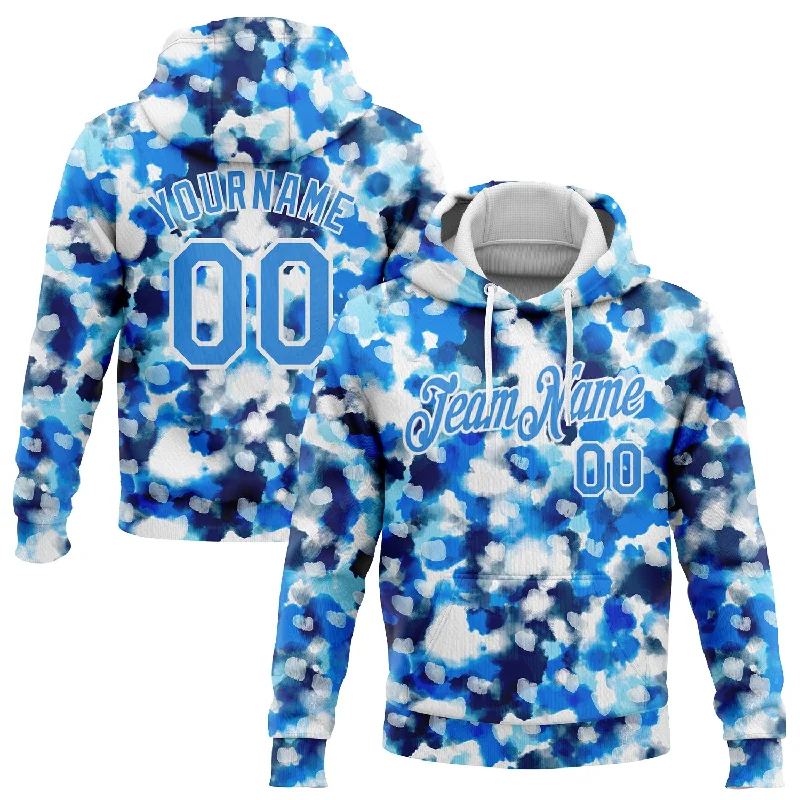 Fashion-Forward Gender-Neutral Outerwear One Size Tie Dye Powder Blue-White 3D Abstract Watercolor Sports Pullover Sweatshirt Hoodie Fashion-Forward Gender-Neutral Outerwear One Size Tie Dye Powder Blue-White 3D Abstract Watercolor Sports Pullover Sweatshirt Hoodie