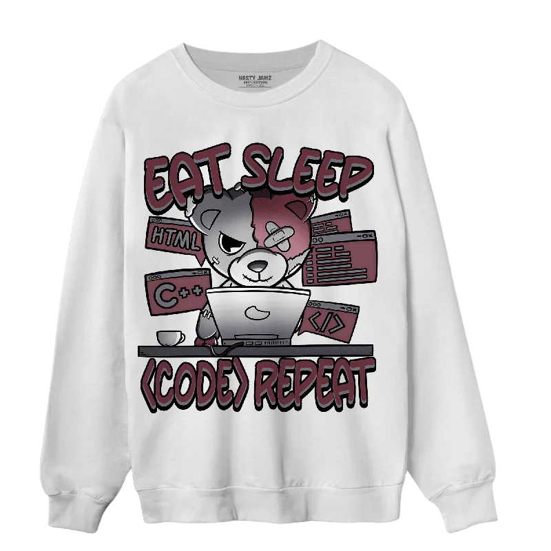 Unleash Your Trend Driven Style NastyJamz Burgundy 5s Sweatshirt Match Eat Sleep Code BER