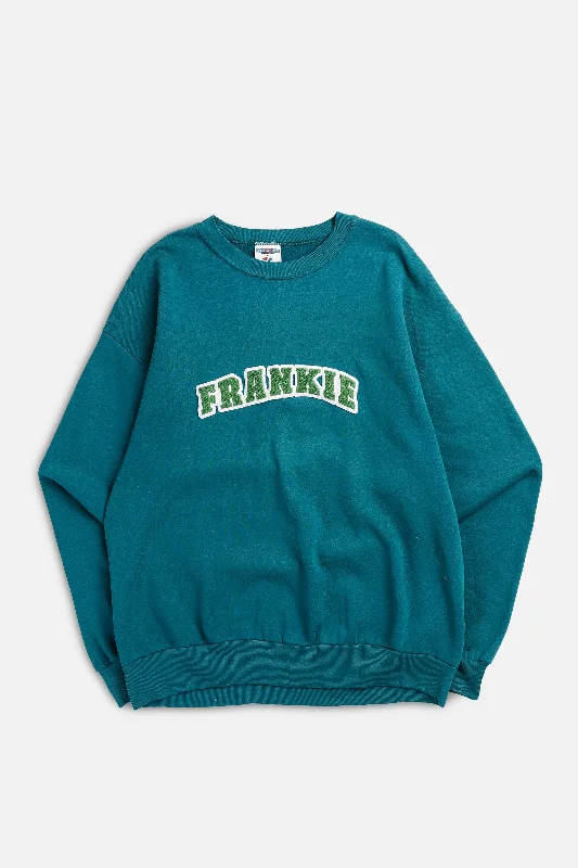 Comfortable And Stylish Unisex Outfits Frankie Upcycled Varsity Sweatshirt - S, L