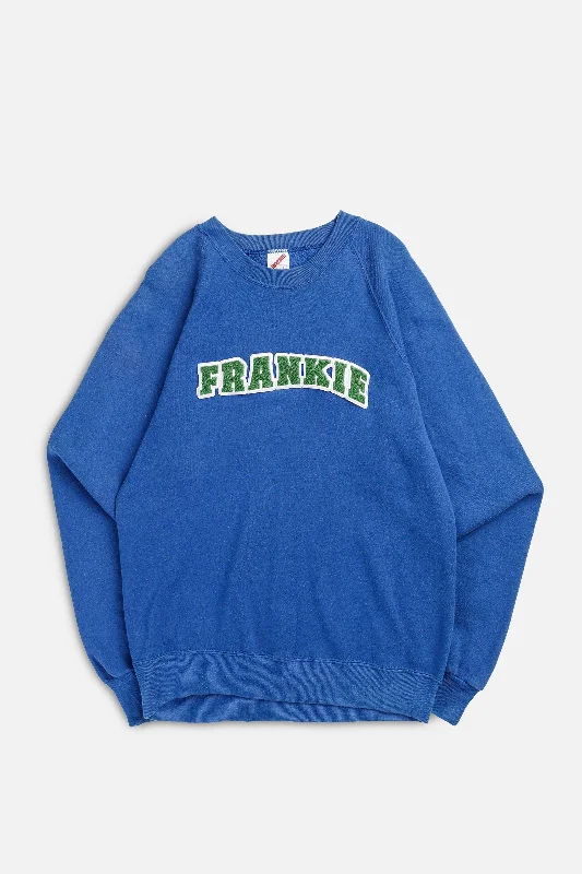 Oversized Unisex Apparel For Effortless Style Frankie Upcycled Varsity Sweatshirt - S, XL Oversized Unisex Apparel For Effortless Style Frankie Upcycled Varsity Sweatshirt - S, XL