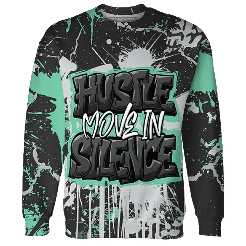 NastyJamz Green Glow 3s Sweatshirt Match Hustle Move In Silence All-Over Print