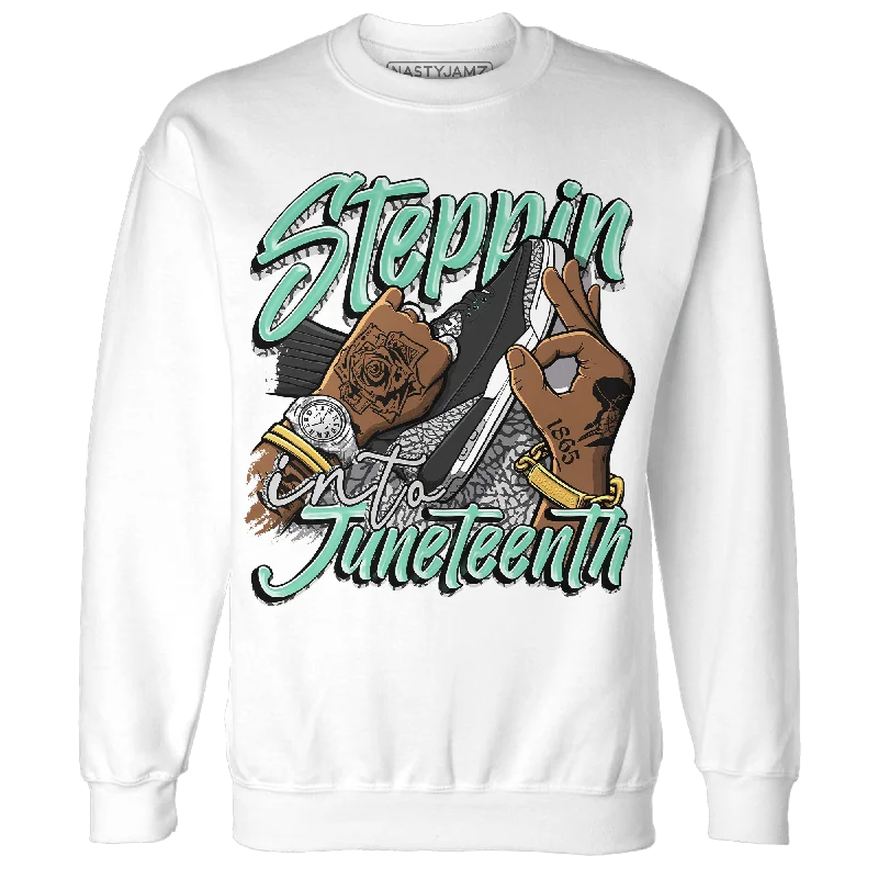 Urban Unisex Fashion Outfits NastyJamz Green Glow 3s Sweatshirt Match Step Into Juneteenth