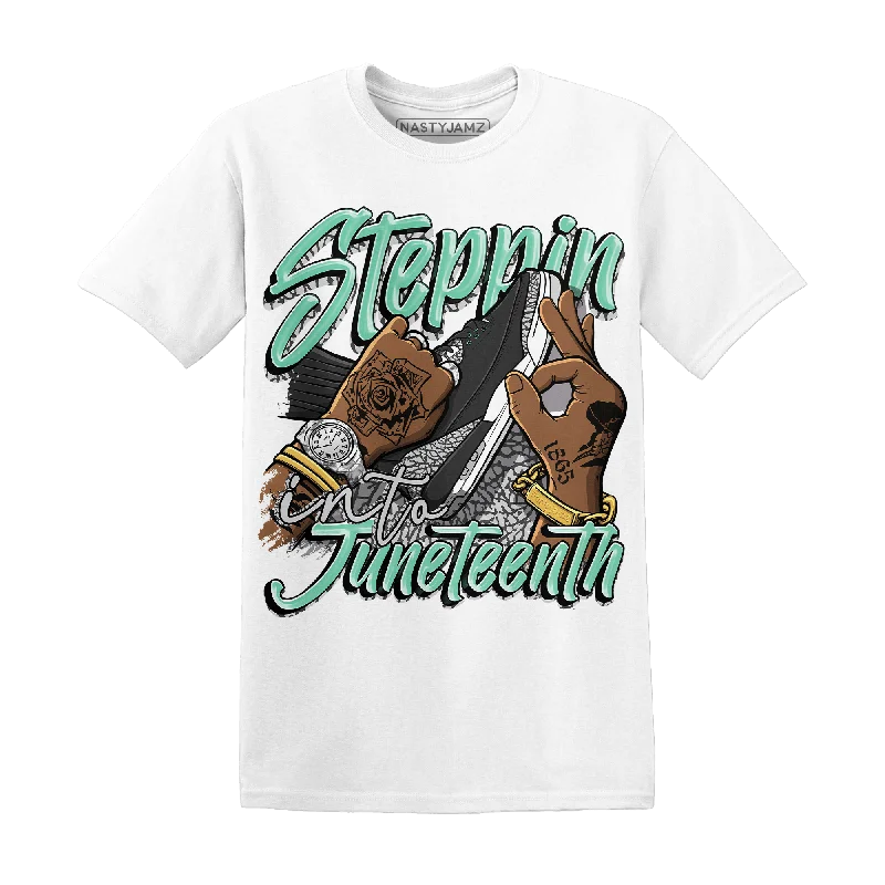 All-Season Unisex Clothing Collection NastyJamz Green Glow 3s T-Shirt Match Step Into Juneteenth All-Season Unisex Clothing Collection NastyJamz Green Glow 3s T-Shirt Match Step Into Juneteenth