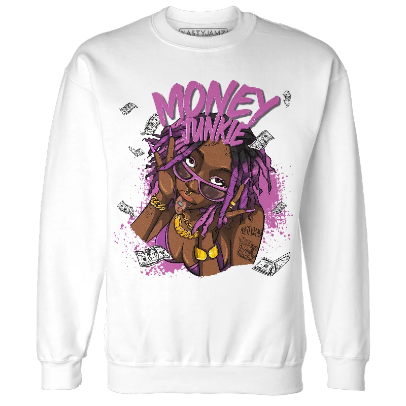 Relaxed-Fit Unisex Fashion For All-Day Comfort NastyJamz GS Hyper Violet 4s Sweatshirt Match Money Junkie Relaxed-Fit Unisex Fashion For All-Day Comfort NastyJamz GS Hyper Violet 4s Sweatshirt Match Money Junkie