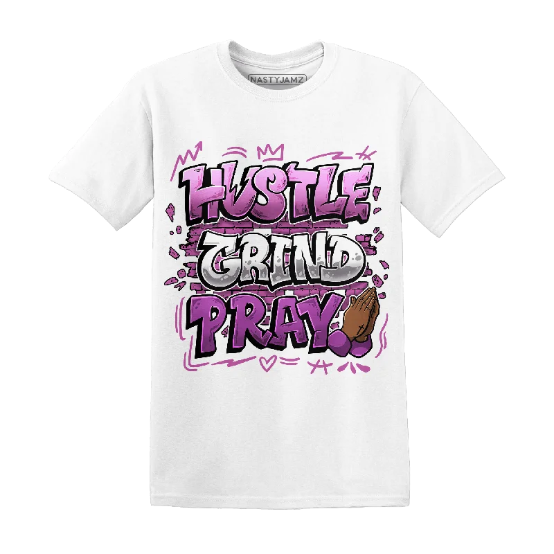 Modern Unisex Wardrobe Staples NastyJamz GS Hyper Violet 4s T-Shirt Match Hustle Grind Pray