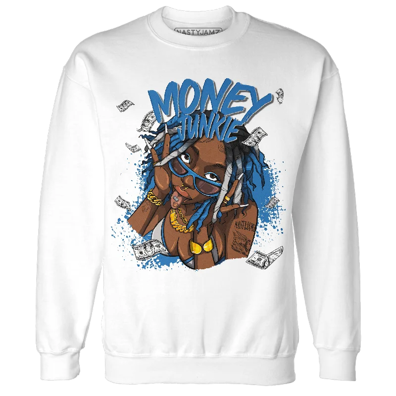 Breathable And Lightweight Unisex Wear NastyJamz Industrial Blue 4s Sweatshirt Match Money Junkie Breathable And Lightweight Unisex Wear NastyJamz Industrial Blue 4s Sweatshirt Match Money Junkie