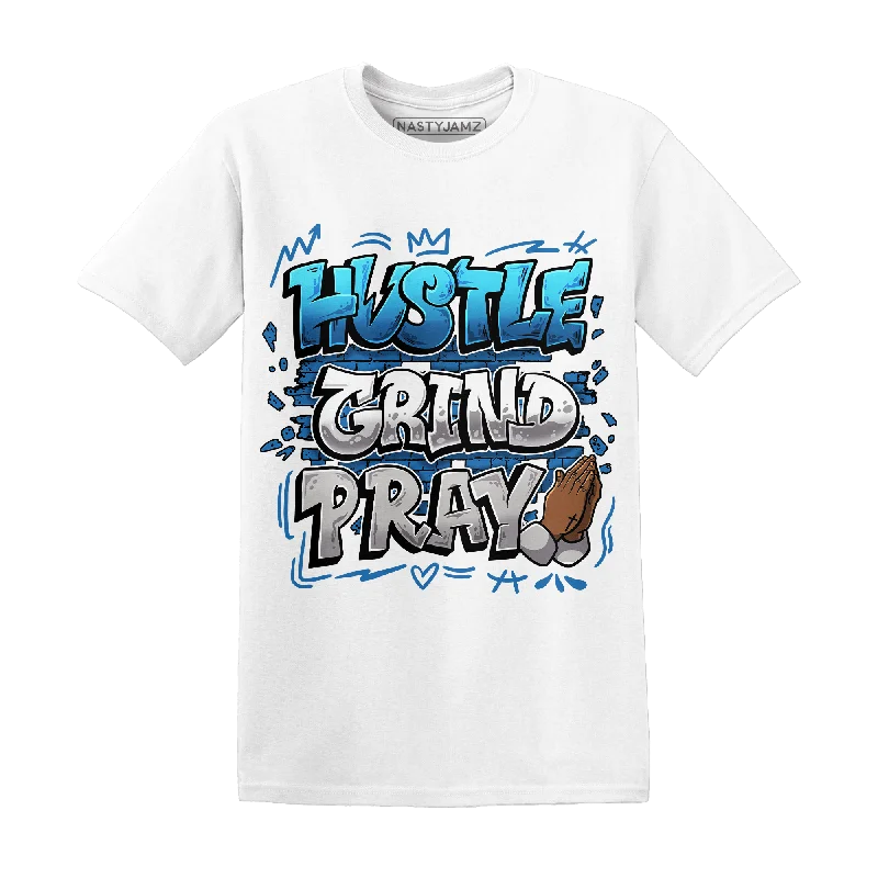Comfortable Unisex Streetwear NastyJamz Industrial Blue 4s T-Shirt Match Hustle Grind Pray