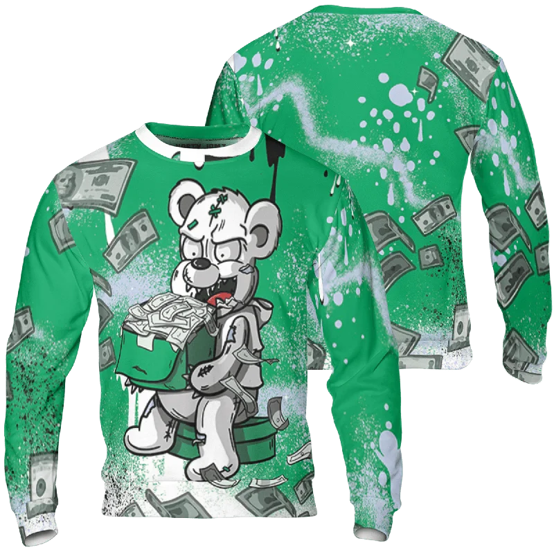 Boutique Styles NastyJamz Lucky Green 5s Sweatshirt Match Cash Money Splash Paint All-Over Print Boutique Styles NastyJamz Lucky Green 5s Sweatshirt Match Cash Money Splash Paint All-Over Print