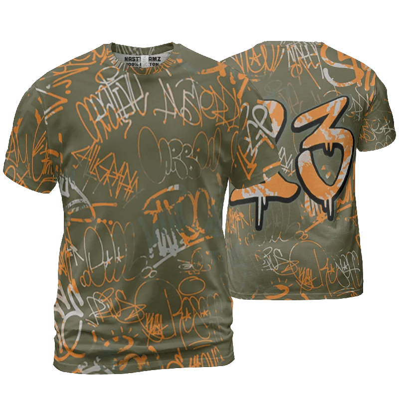 Fashion Sale NastyJamz Olive 5s T Shirt Match 23 Hiphop Graffiti Pattern All-Over Print