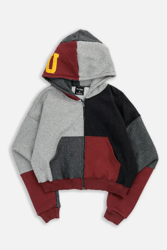Unisex Everyday Fashion Essentials Rework Arizona State Crop Zip Hoodie - XS