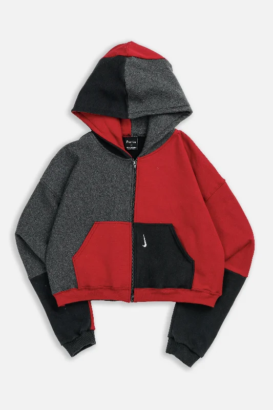 Rework Nike Crop Zip Hoodie - L