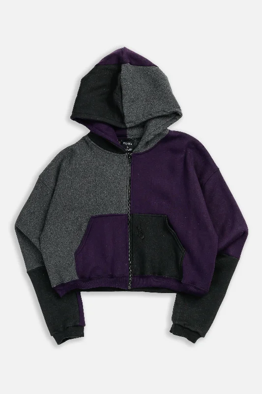 Relaxed-Fit Unisex Clothing Options Rework Nike Crop Zip Hoodie - L
