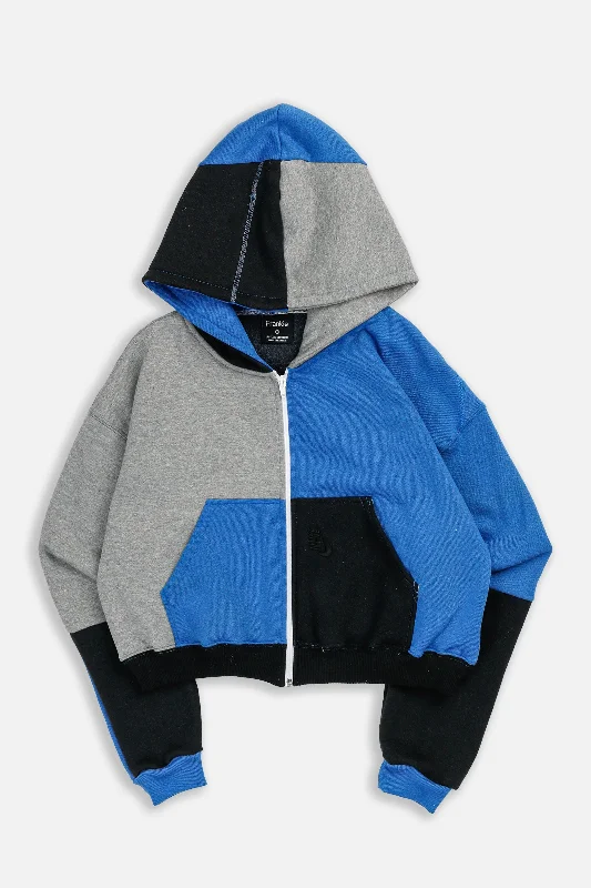 Sustainable And Ethical Unisex Clothing Rework Nike Crop Zip Hoodie - S
