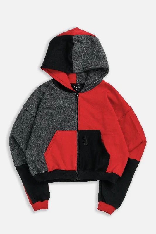 Contemporary Gender-Free Clothing Styles Rework Nike Crop Zip Hoodie - XS
