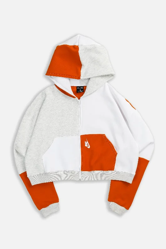 High-Quality Unisex Fashion Basics Rework Nike Crop Zip Hoodie - XXL