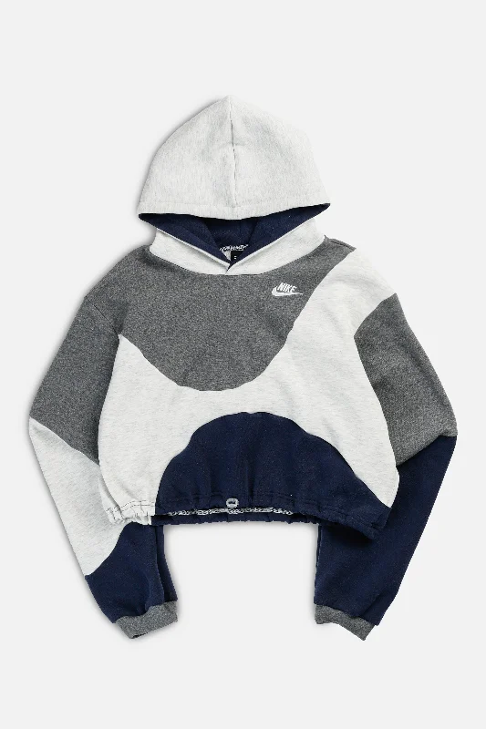 Classic And Timeless Gender-Neutral Fashion Rework Nike Wave Crop Sweatshirt - L