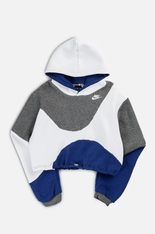 Versatile Gender-Free Wardrobe Essentials Rework Nike Wave Crop Sweatshirt - M