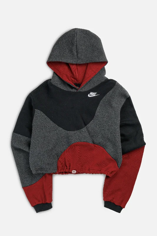 Trendy Unisex Rework Nike Wave Crop Sweatshirt - S