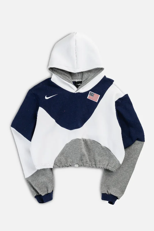 Functional And Stylish Unisex Outerwear Rework Nike Wave Crop Sweatshirt - S