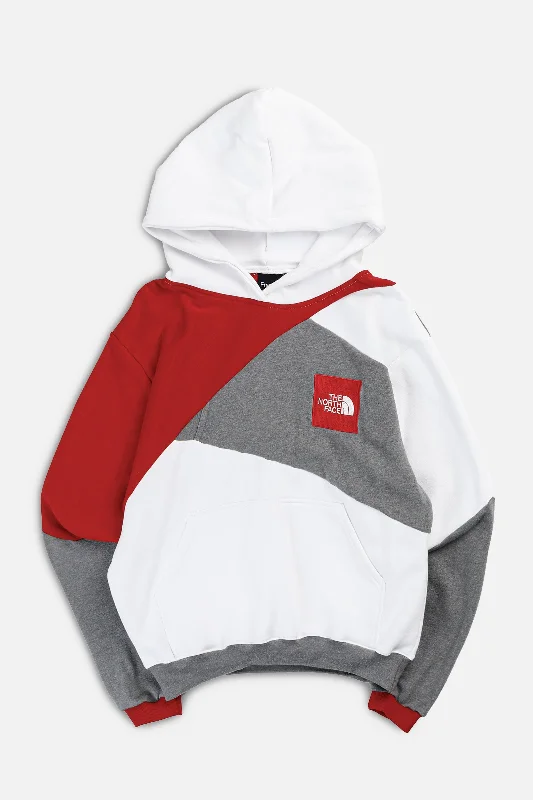 Gender-Neutral Trendy Clothing Styles Rework North Face Patchwork Sweatshirt - S
