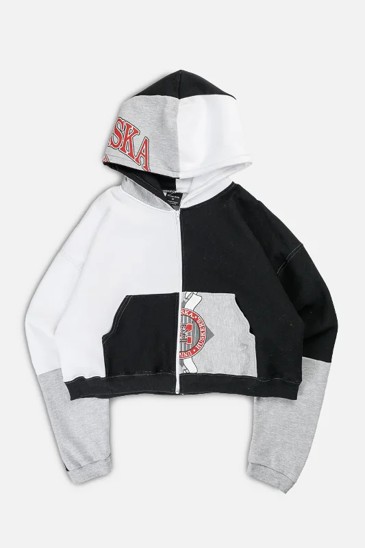 Gender-Neutral Clothing Styles Rework Varsity Crop Zip Hoodie - XXL