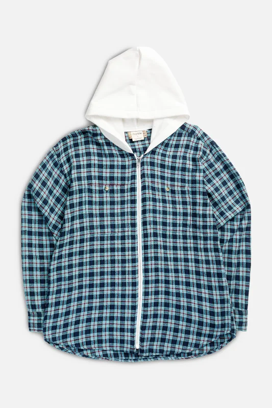 Oversized And Relaxed Unisex Fashion Unisex Rework Hooded Flannel - S