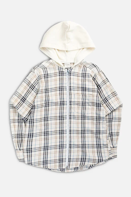 Casual And Trendy Unisex Fashion Staples Unisex Rework Hooded Flannel - XS