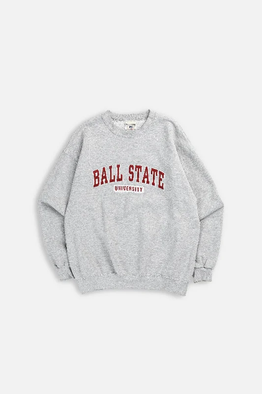 Sleek And Contemporary Gender-Free Outfits Vintage Ball State University Sweatshirt - M Sleek And Contemporary Gender-Free Outfits Vintage Ball State University Sweatshirt - M